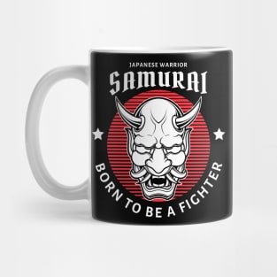 Samurai Oni Mask Illustratio Mug